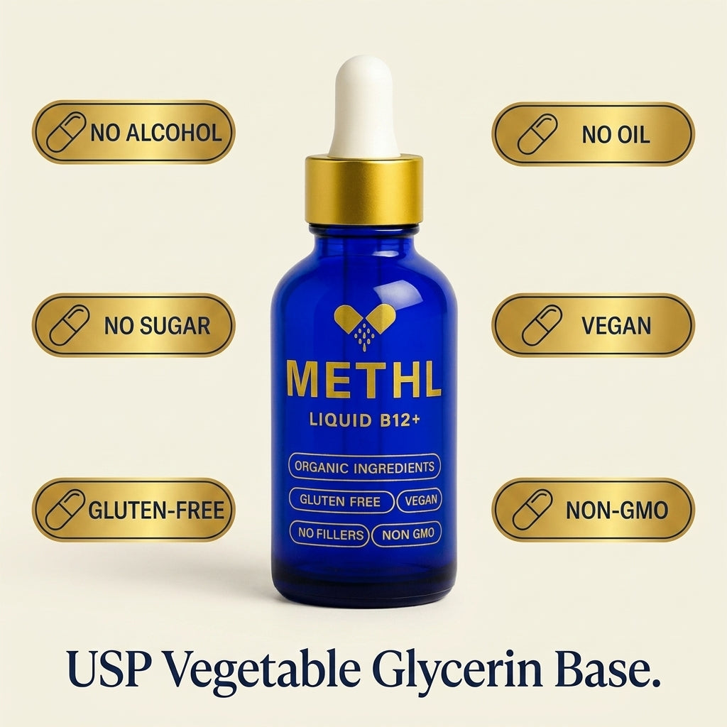 Methylated B Complex Liquid Drops with TMG | MTHFR Support | METHL multivitamin METHL Only Multivitamins
