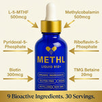 Methylated B Complex Liquid Drops with TMG | MTHFR Support | METHL multivitamin METHL Only Multivitamins