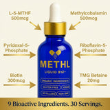 Methylated B Complex Liquid Drops with TMG | MTHFR Support | METHL multivitamin METHL Only Multivitamins