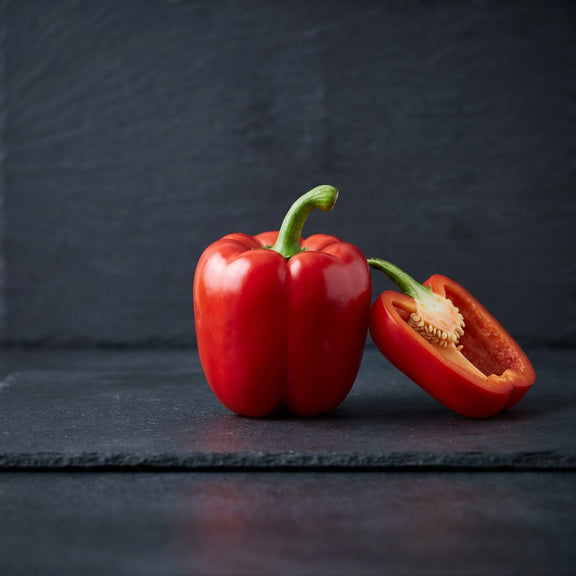 Red bell peppers — top vitamin C source — METHL
