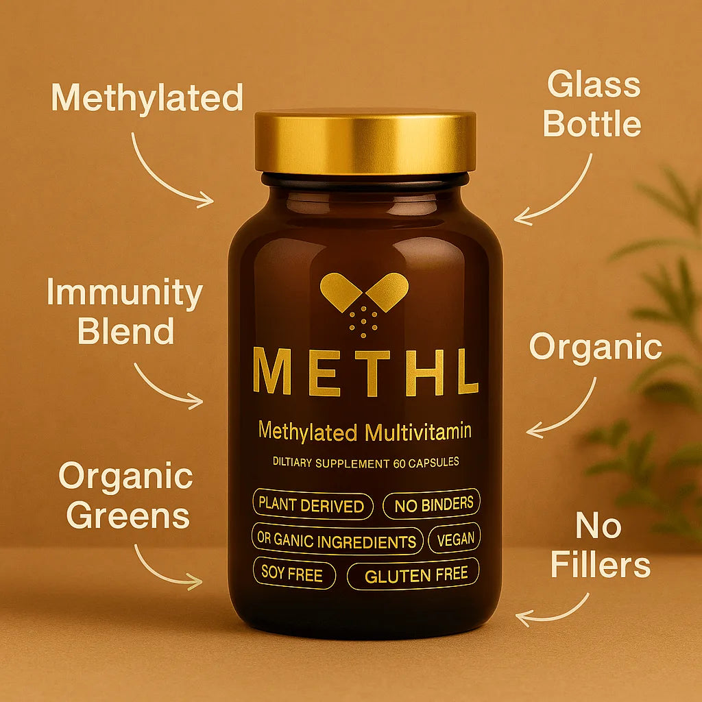 METHL methylated multivitamin with fermented organic greens and immunity blend by Only Multivitamin