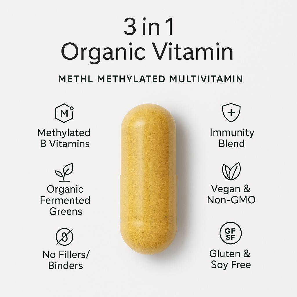 METHYL Methylated Multivitamin - Enhanced Absorption for MTHFR & Vitality Support multivitamin METHL Only Multivitamins